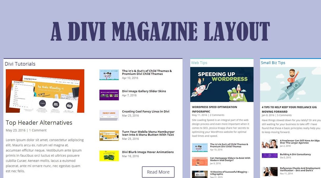 Building a Magazine Layout with Divi
