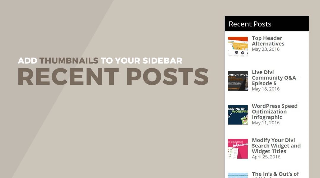Add Thumbnails To Your Sidebar Recent Post List