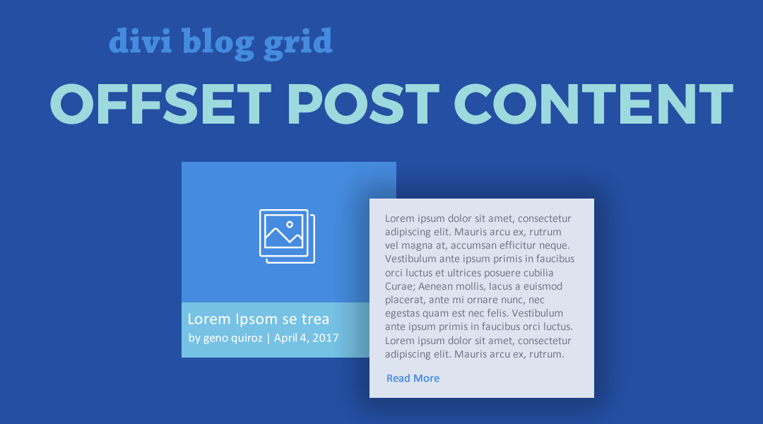 Divi Blog Grid Offset Content with Hover Animation