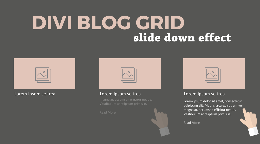 Divi Blog Grid Slide Down Effect