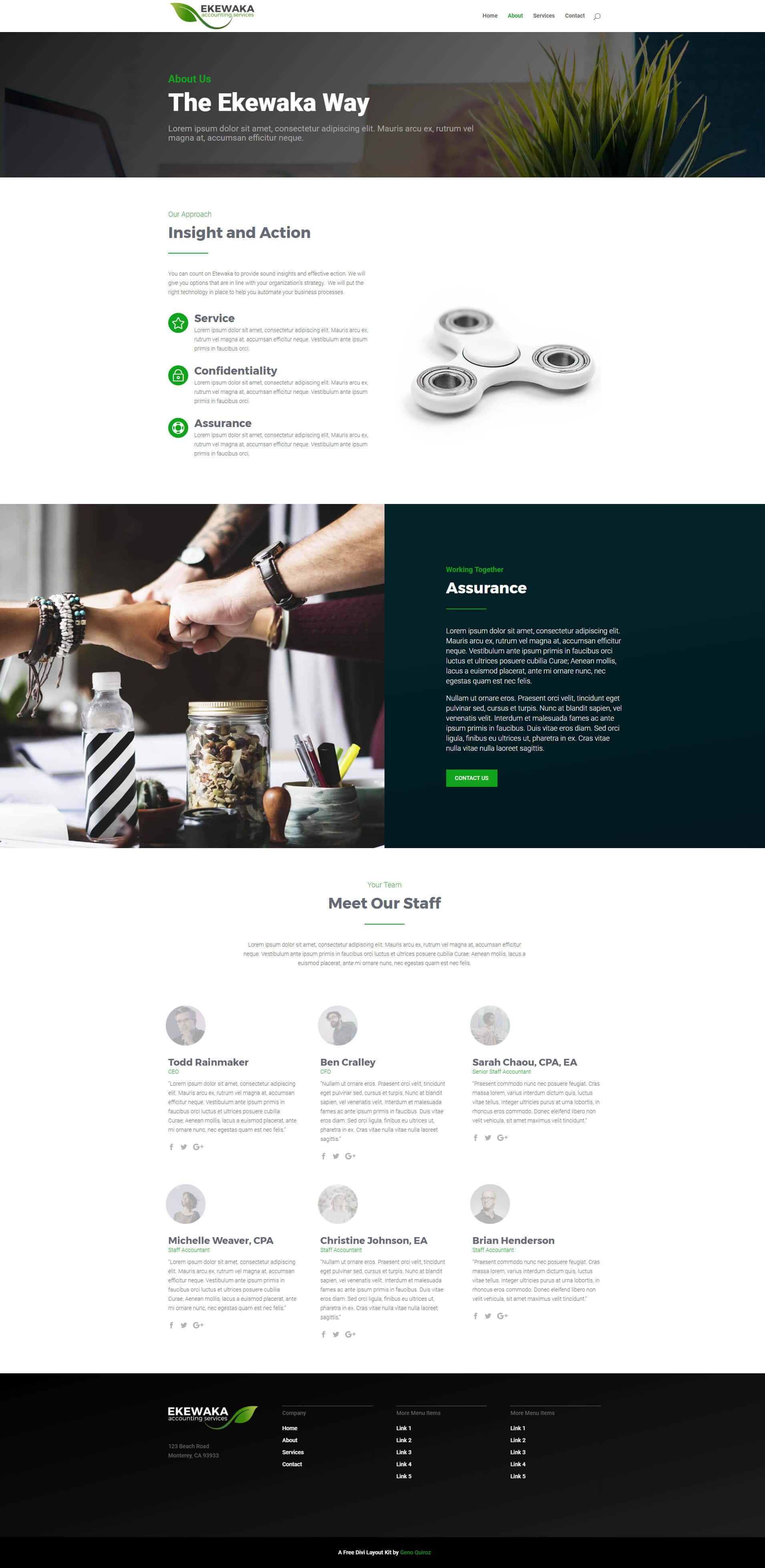 Green Business Divi Layout Kit About Page