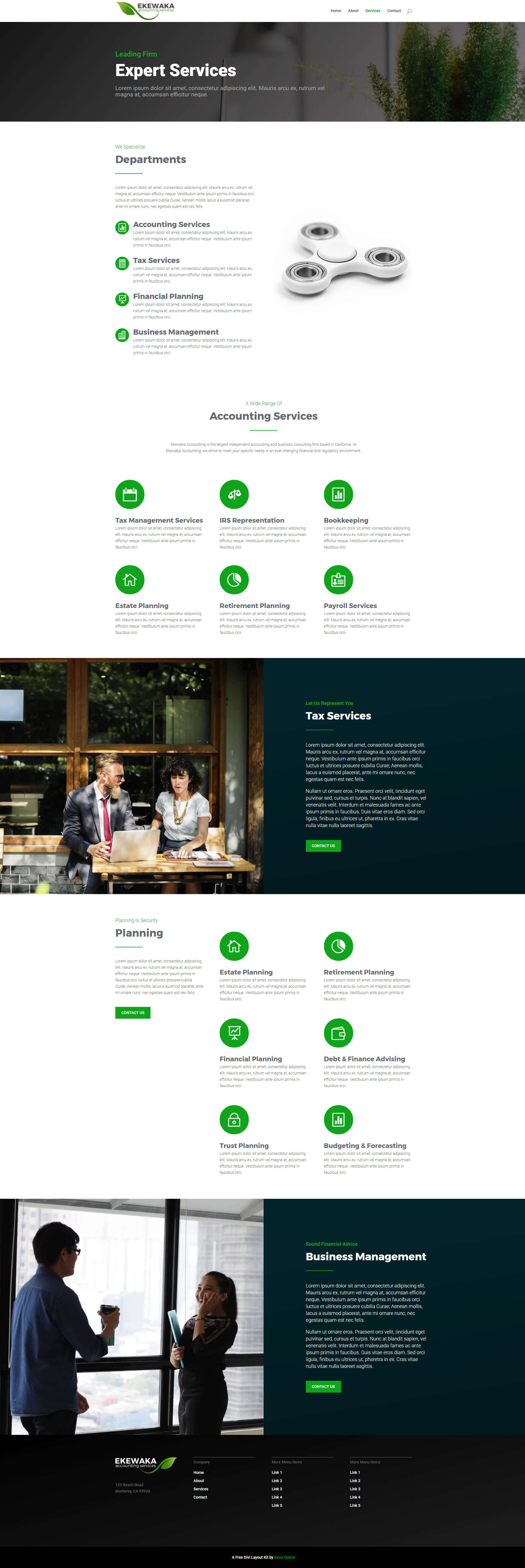 Green Business Divi Layout Kit Service Page